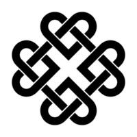 celtic Knut hjärta svart silhuett ikon illustration isolerat på vit bakgrund. kärlek symbol tatuering design. vektor