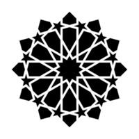 islamisch geometrisch Design Element Illustration schwarz Silhouette isoliert auf Weiß Hintergrund. Logo Symbol vektor
