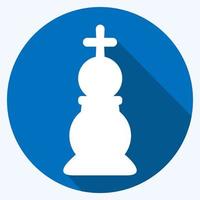 ikon schack 2 - lång skugga stil, enkel illustration, redigerbar linje vektor