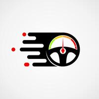 schnell Auto Lenkung Logo Design Illustration vektor