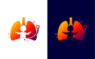 Kind Lunge Logo Vorlage Illustration Design vektor