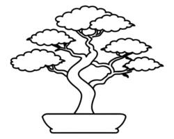 Bonsai Baum isoliert auf Weiß vektor