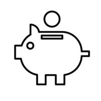 einfach Schweinchen Bank Symbol. Geld sparen. vektor