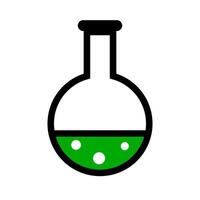 Flasche mit flüssig. Chemie Labor Logo. vektor