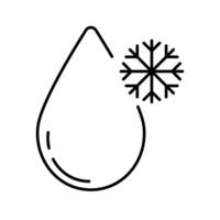 Wasser Tröpfchen und Schneeflocke Symbol. Einfrieren Temperatur und Winter. vektor