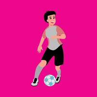 fotboll spelare isolerat på vit bakgrund. illustration av sport. sport kvickhet boll tycka om fotboll, rugby, volley korg, etc vektor