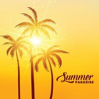 Sommerparadies Urlaub Hintergrund mit Sonnenschein vektor