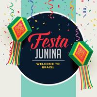 festa junina festival bakgrund med dekorativ element vektor