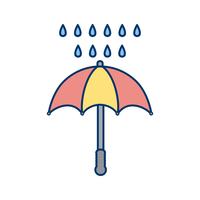 Regenschirm und Regen Vektor Icon
