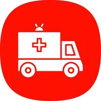 Krankenwagen Glyphe Kurve Symbol Design vektor