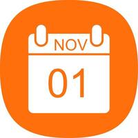 November Glyphe Kurve Symbol Design vektor
