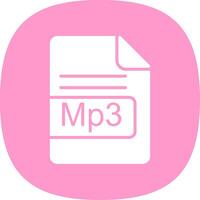 mp3 fil formatera glyf kurva ikon design vektor