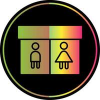 Öffentlichkeit Toilette Glyphe fällig Farbe Symbol Design vektor