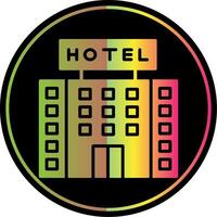 Hotel Glyphe fällig Farbe Symbol Design vektor