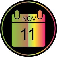 November Glyphe fällig Farbe Symbol Design vektor