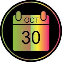 Oktober Glyphe fällig Farbe Symbol Design vektor