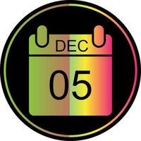 december glyf på grund av Färg ikon design vektor