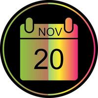 November Glyphe fällig Farbe Symbol Design vektor