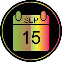 September Glyphe fällig Farbe Symbol Design vektor