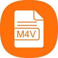 m4v Datei Format Glyphe Kurve Symbol Design vektor