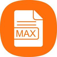 max fil formatera glyf kurva ikon design vektor