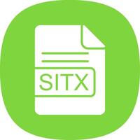 sitx fil formatera glyf kurva ikon design vektor