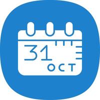 oktober 31: a glyf kurva ikon design vektor