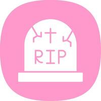 kyrkogård glyf kurva ikon design vektor