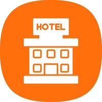 Hotel Glyphe Kurve Symbol Design vektor