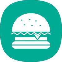 Burger schnell Essen Glyphe Kurve Symbol Design vektor