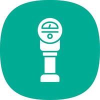 Parkplatz Meter Glyphe Kurve Symbol Design vektor