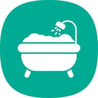 Badewanne Glyphe Kurve Symbol Design vektor