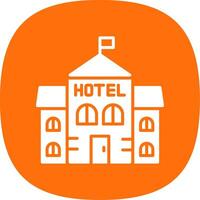 hotell glyf kurva ikon design vektor