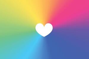 abstrakt bunt Regenbogen Spektrum Hintergrund mit zitieren Herz Design vektor