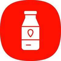 Milch Flasche Glyphe Kurve Symbol Design vektor