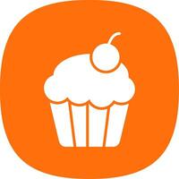 Cupcake Glyphe Kurve Symbol Design vektor