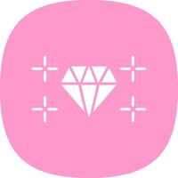diamant glyf kurva ikon design vektor