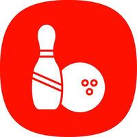 Bowling Glyphe Kurve Symbol Design vektor