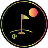 Golf Glyphe fällig Farbe Symbol Design vektor