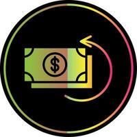 pengar tillbaka garanti glyf på grund av Färg ikon design vektor
