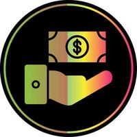 erhalten Geld Glyphe fällig Farbe Symbol Design vektor
