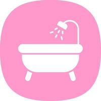 Badewanne Glyphe Kurve Symbol Design vektor