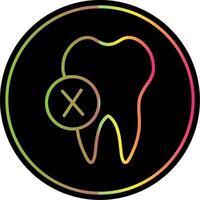 tandläkare linje lutning på grund av Färg ikon design vektor