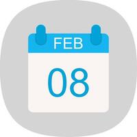 februari platt kurva ikon design vektor