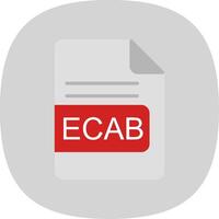 ecab fil formatera platt kurva ikon design vektor
