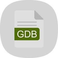 gdb fil formatera platt kurva ikon design vektor