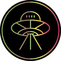Außerirdischer Raumschiff Linie Gradient fällig Farbe Symbol Design vektor