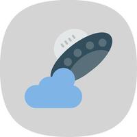 UFO platt kurva ikon design vektor