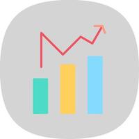 Diagram platt kurva ikon design vektor