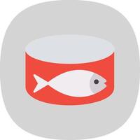 Thunfisch können eben Kurve Symbol Design vektor